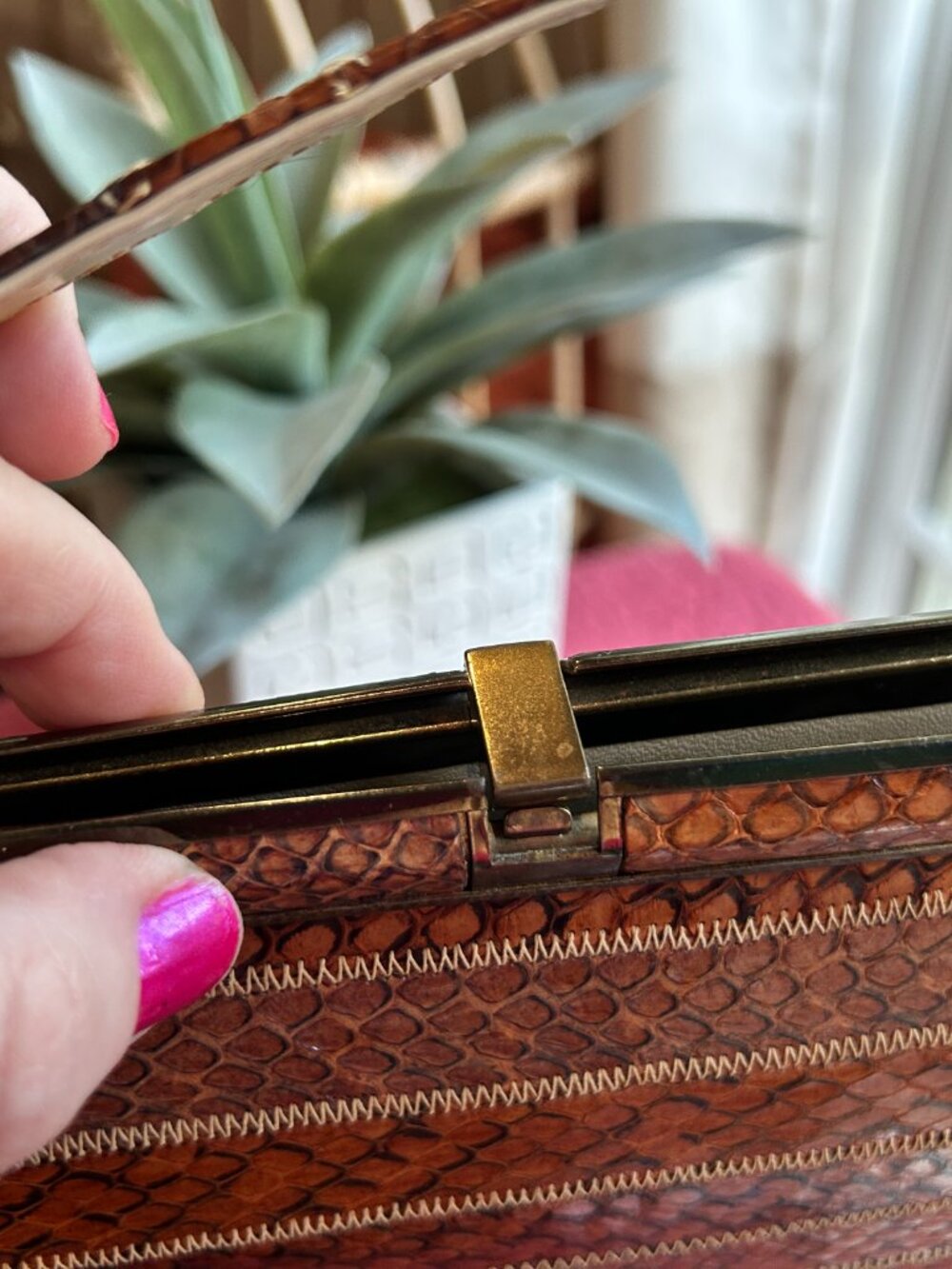 Vintage snake and lizard skin handbag (late 60's style) - Picture 13 of 14